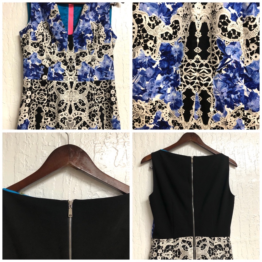 Elie Tahari Graphic Print Sleeveless Sheath Dress - Picture 7 of 8